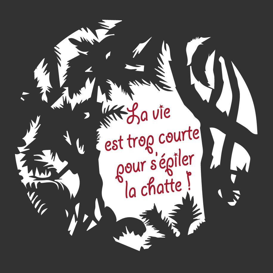 T-shirt homme « La vie est trop courte pour s’épiler la chatte », Tissu gris