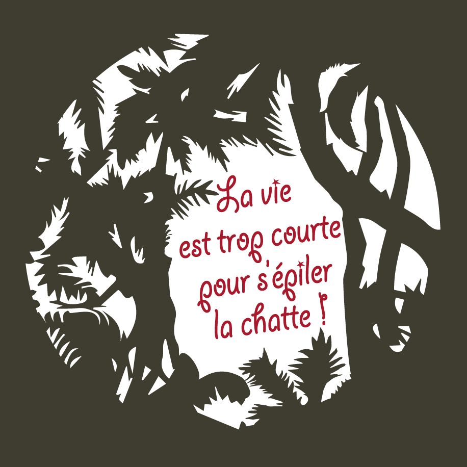 T-shirt homme « La vie est trop courte pour s’épiler la chatte », Tissu kaki