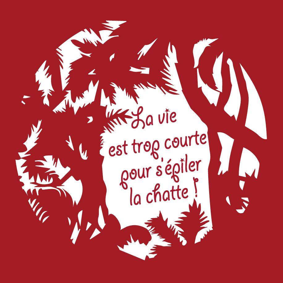 T-shirt homme « La vie est trop courte pour s’épiler la chatte », Tissu rouge