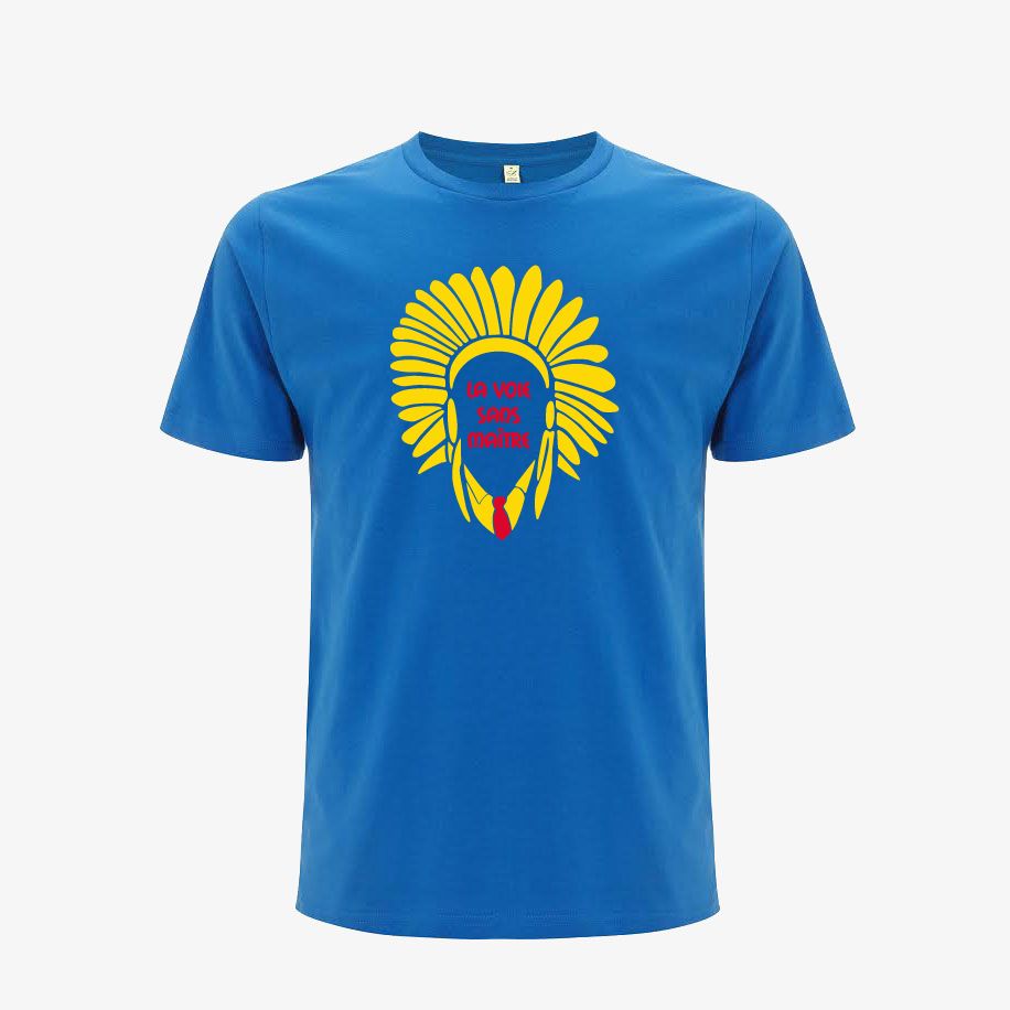 T-shirt homme « La voix sans maître », Tissu bleu