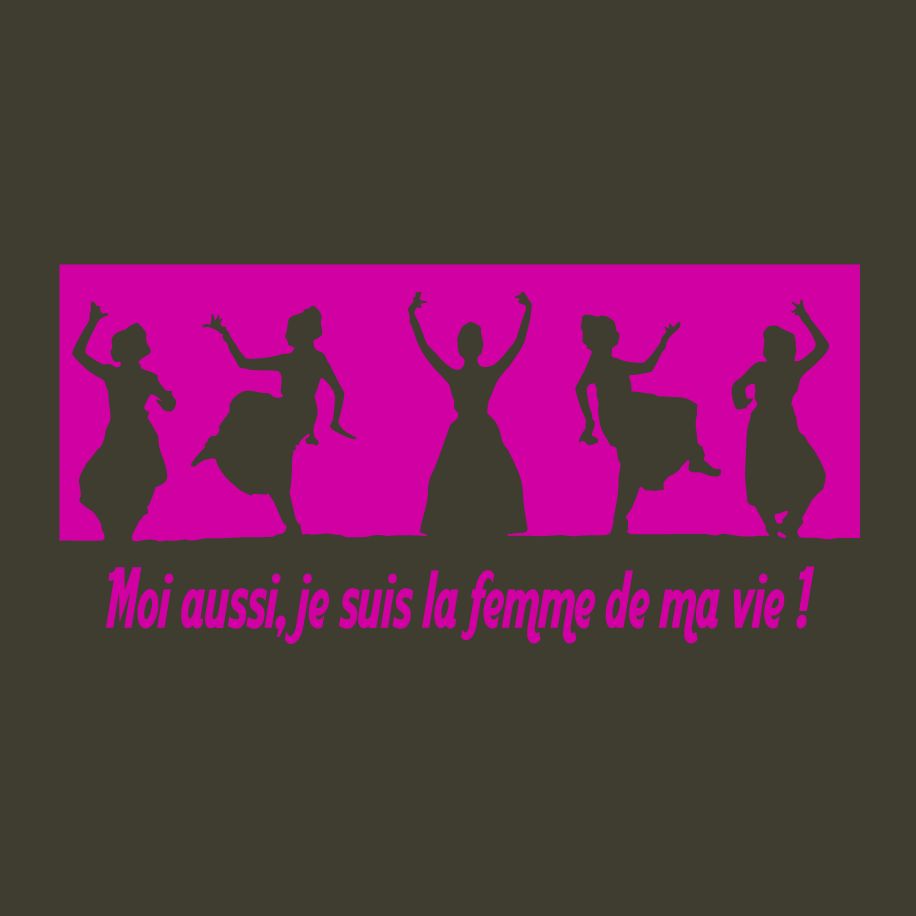 T-shirt homme « Moi aussi, je suis la femme de ma vie ! », Tissu kaki