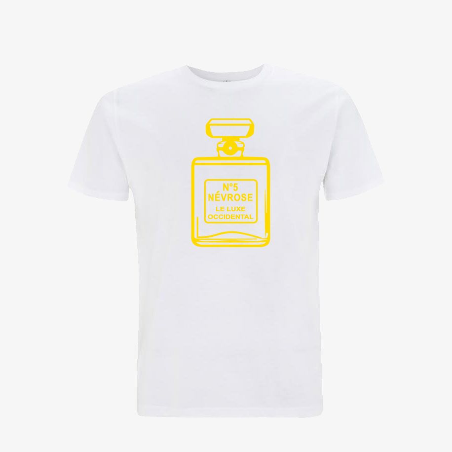 T-shirt homme « Névrose N°5 le luxe occidental », Tissu blanc