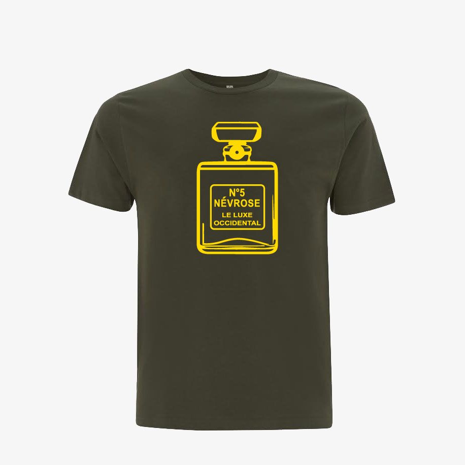 T-shirt homme « Névrose N°5 le luxe occidental », Tissu kaki