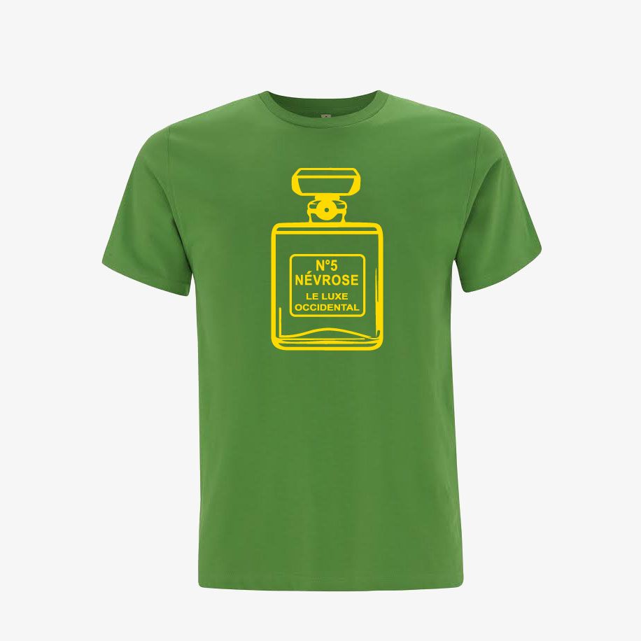 T-shirt homme « Névrose N°5 le luxe occidental », Tissu vert
