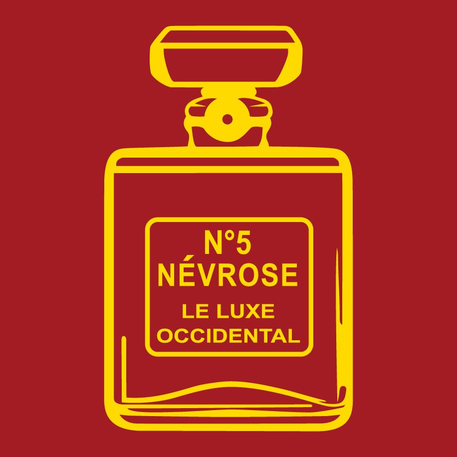 T-shirt homme « Névrose N°5 le luxe occidental », Tissu rouge