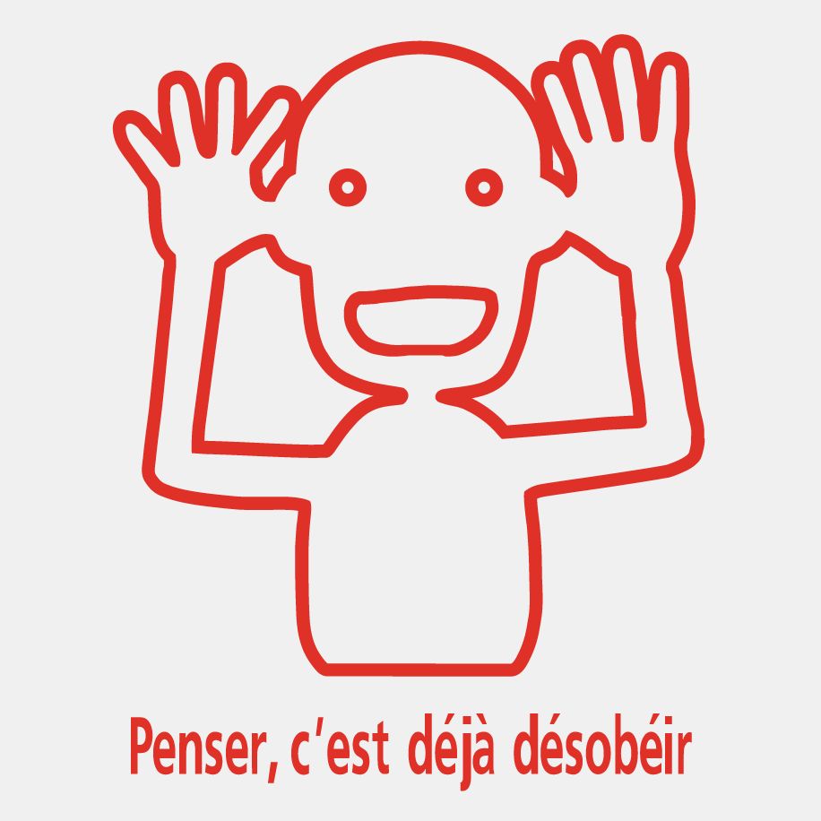 T-shirt homme « Penser, c'est déjà désobéir », Tissu blanc
