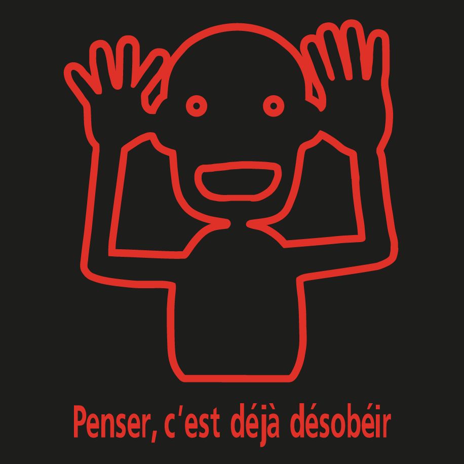 T-shirt homme « Penser, c'est déjà désobéir », Tissu noir