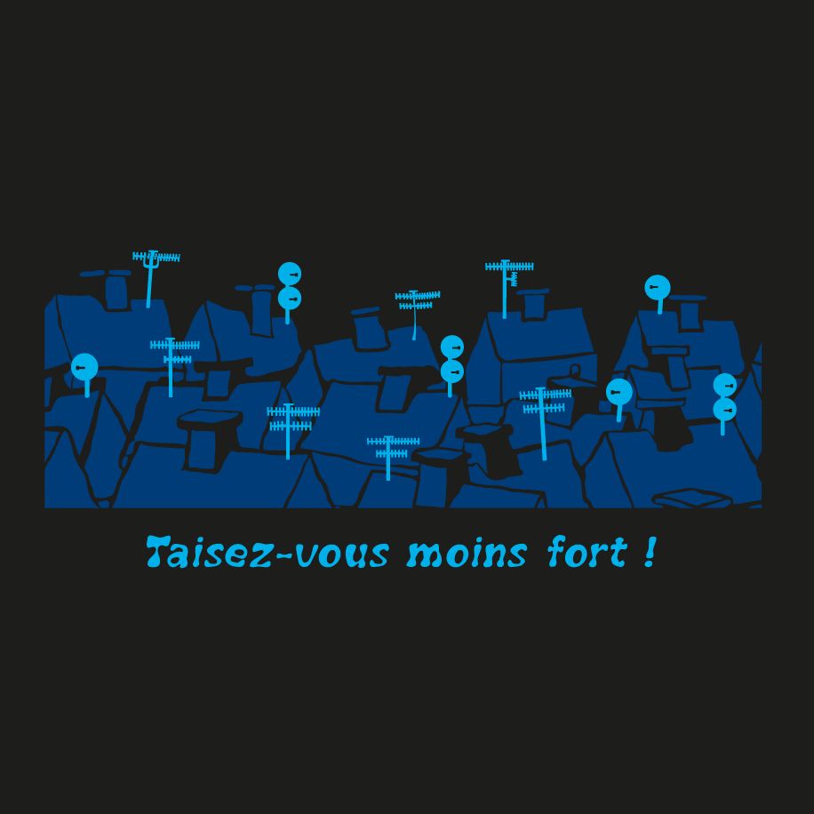 T-shirt homme « Taisez-vous moins fort », Tissu noir