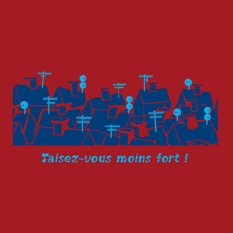 T-shirt homme « Taisez-vous moins fort », Tissu rouge