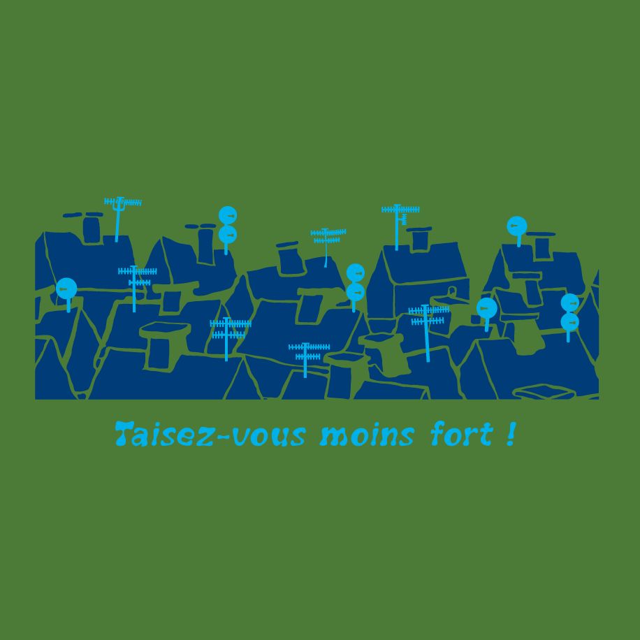 T-shirt homme « Taisez-vous moins fort », Tissu vert