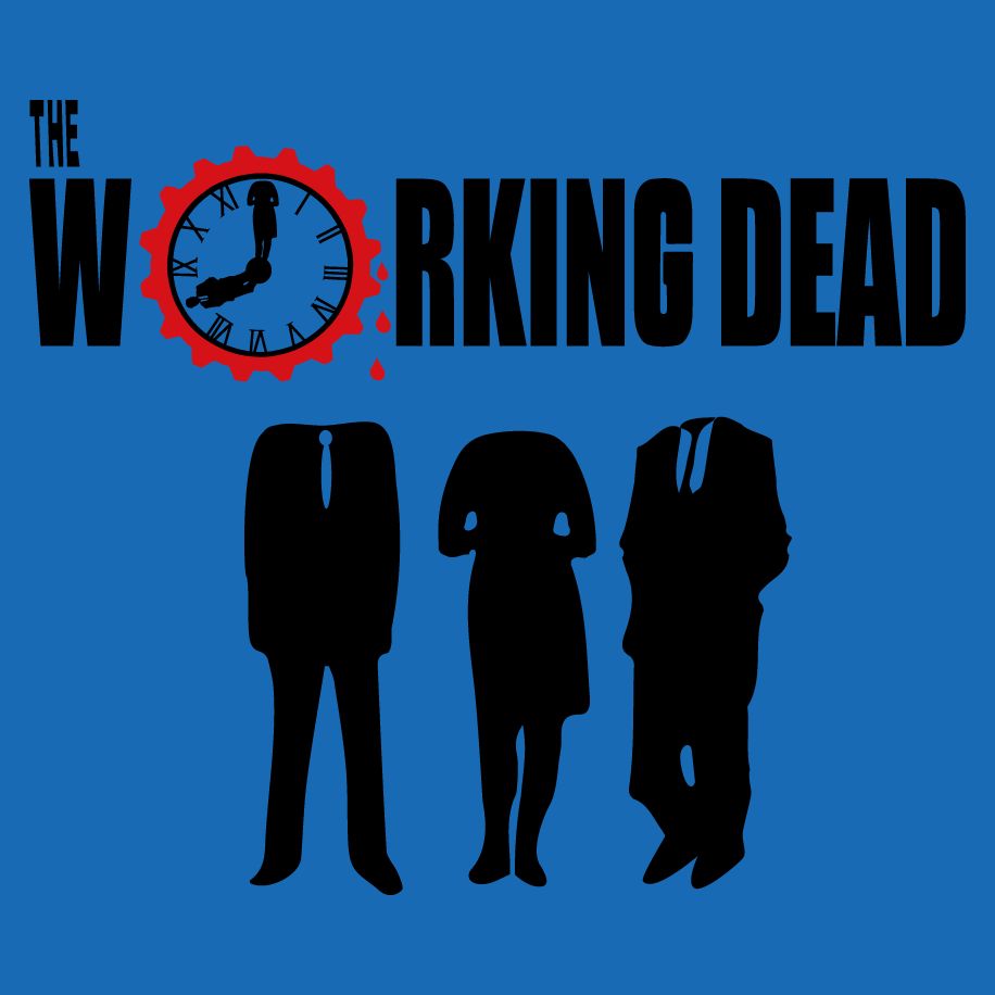 T-shirt homme « The working dead », Tissu bleu